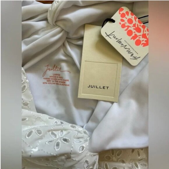 Free People Juillet NWT White Eyelets One-Piece Swimsuit size L - Picture 9 of 10